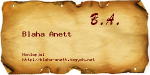 Blaha Anett névjegykártya